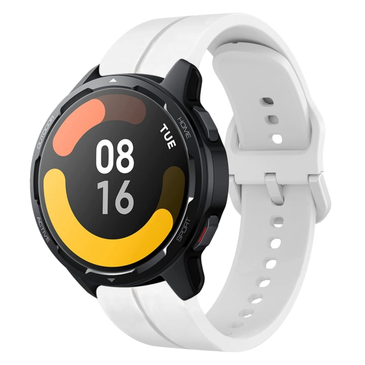 For Xiaomi MI Watch S1 Active 22mm Loop Silicone Watch Band(White) - Watch Bands by PMC TechLife | Online Shopping South Africa | PMC TechLife | Buy Now Pay Later Mobicred