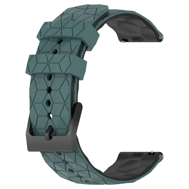 For Xiaomi MI Watch S1 Active 22mm Football Pattern Two-Color Silicone Watch Band(Olive Green + Black) - Watch Bands by PMC TechLife | Online Shopping South Africa | PMC TechLife | Buy Now Pay Later Mobicred