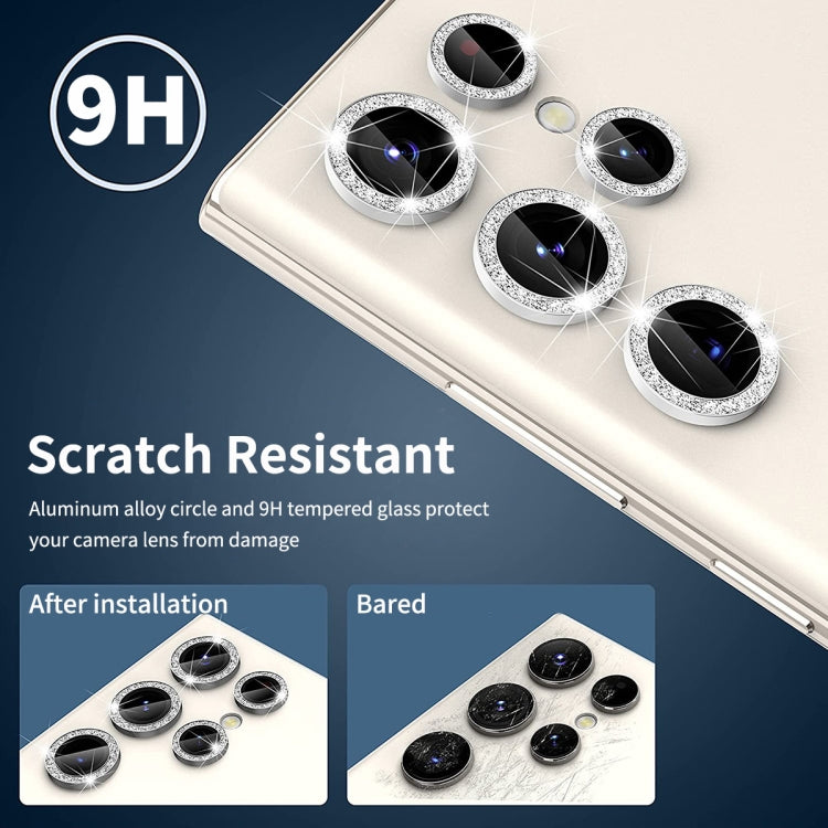 For Samsung Galaxy S23 Ultra 5G ENKAY 9H Rear Camera Lens Glitter Aluminium Alloy Ring Tempered Glass Film(Golden) - free shipping - PMC TechLife - Order now!