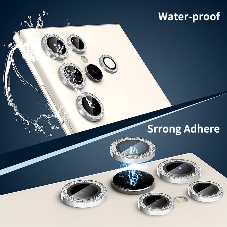 For Samsung Galaxy S23 Ultra 5G ENKAY 9H Rear Camera Lens Glitter Aluminium Alloy Ring Tempered Glass Film(Golden) - free shipping - PMC TechLife - Order now!