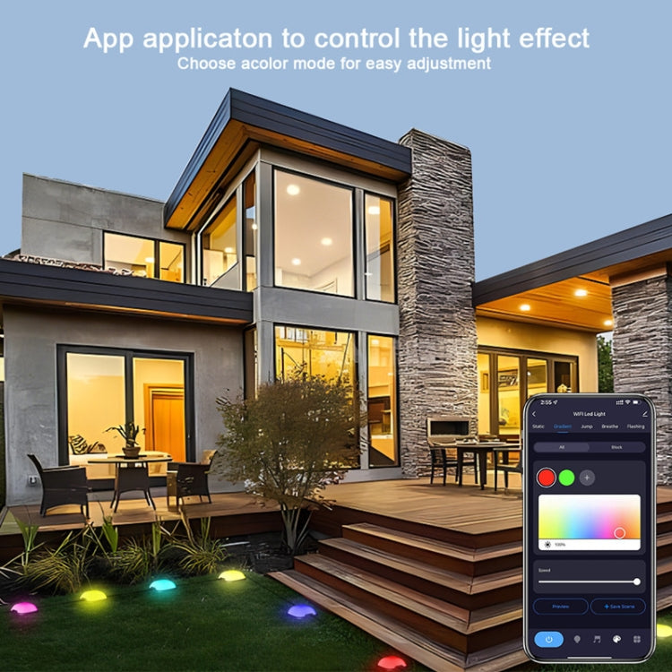 CP01 Outdoor WIFI Smart APP Control Garden Lamp Music Sync Outdoor Ground Lights(US Plug) - Buried Lights by PMC TechLife | Online Shopping South Africa | PMC TechLife
