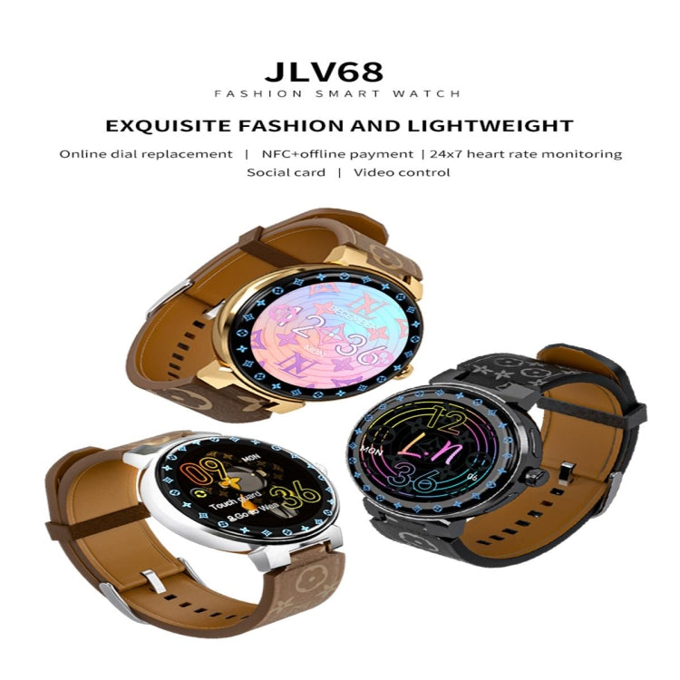 JLV68 1.35 inch Color Screen Smart Watch,Support Heart Rate Monitoring / Blood Pressure Monitoring(Gold) - free shipping - PMC TechLife - Order now!