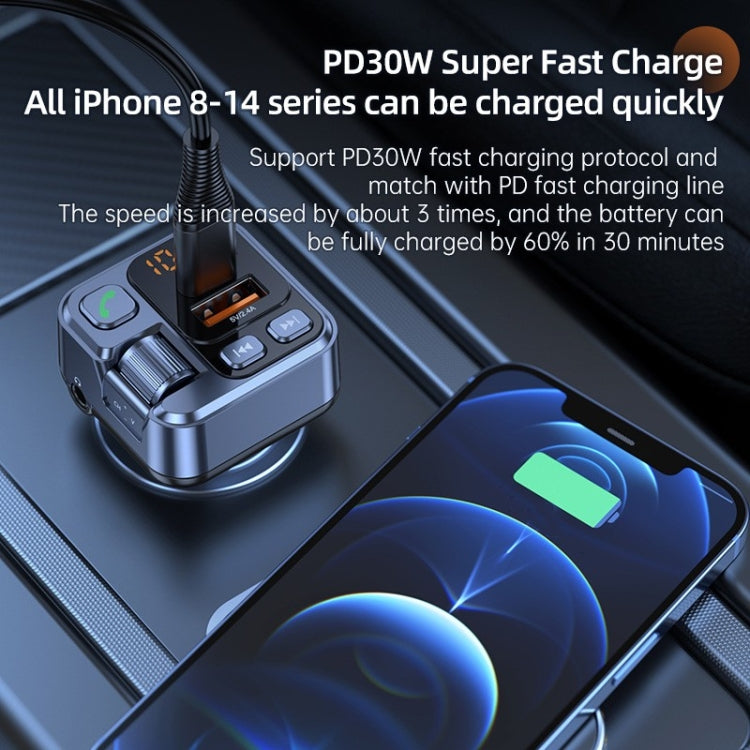 T16 MP3 Player Fast Charger Wireless Bluetooth 5.1 FM Transmitter Hands Free Car Kit - Bluetooth Car Kits by PMC TechLife | Online Shopping South Africa | PMC TechLife