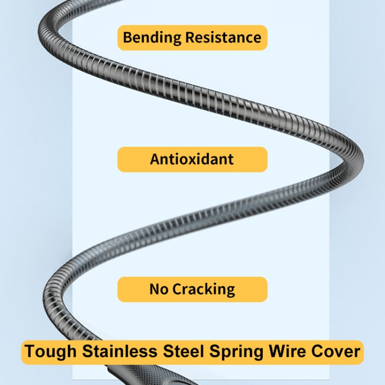 ENKAY ENK-CB129 PD 65W Type-C to Type-C Carbon Steel Hose Spring Fast Charging Data Cable, Length 1m(Silver) - free shipping - PMC TechLife - Order now!