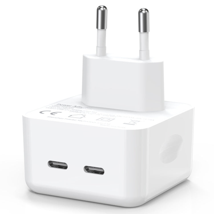 NORTHJO NOGAN3502 GaN PD PPS 35W Dual USB-C / Type-CWall Fast Charger, Plug Type:EU Plug(White) - free shipping - PMC TechLife - Order now!