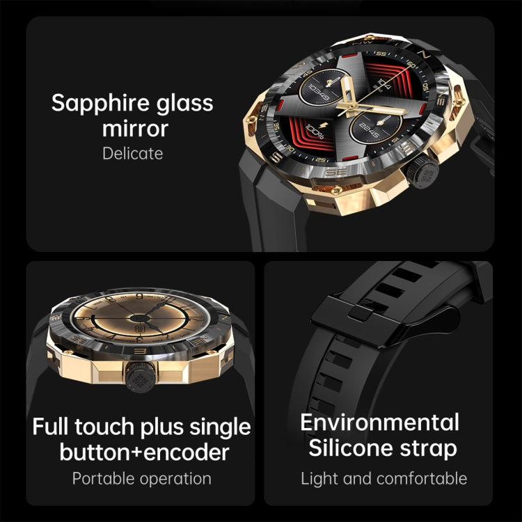 E25 1.43 inch Color Screen Smart Watch,Support Heart Rate Monitoring / Blood Pressure Monitoring(Gold) - Smart Wear by PMC TechLife | Online Shopping South Africa | PMC TechLife