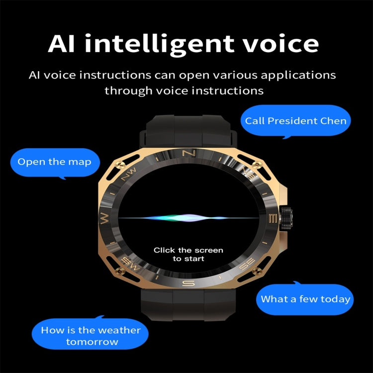 E25 1.43 inch Color Screen Smart Watch,Support Heart Rate Monitoring / Blood Pressure Monitoring(Gold) - Smart Wear by PMC TechLife | Online Shopping South Africa | PMC TechLife