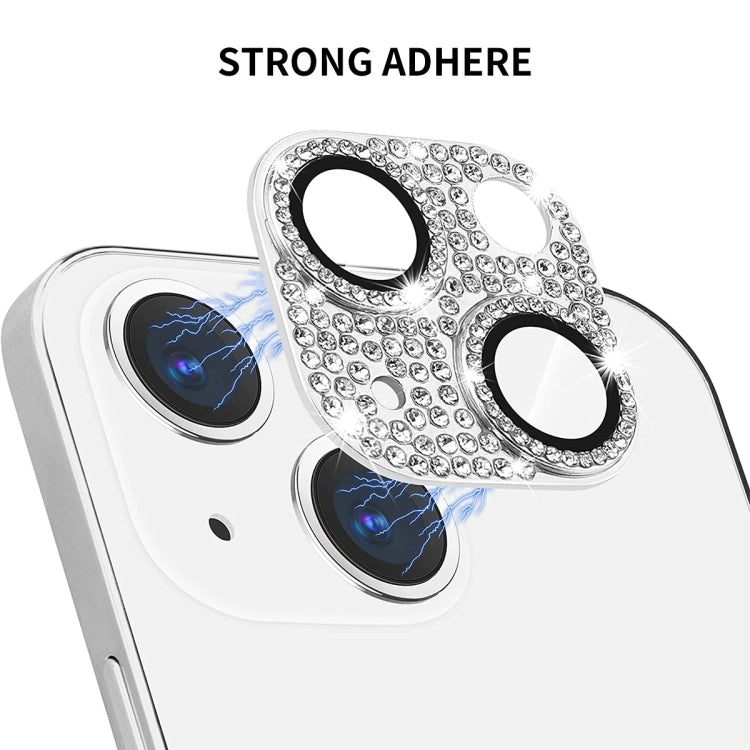 For iPhone 14 / 14 Plus ENKAY Hat-Prince Blink Diamond Camera Lens Aluminium Alloy Tempered Glass Film(Colorful) - iPhone 14 Tempered Glass by ENKAY | Online Shopping South Africa | PMC TechLife
