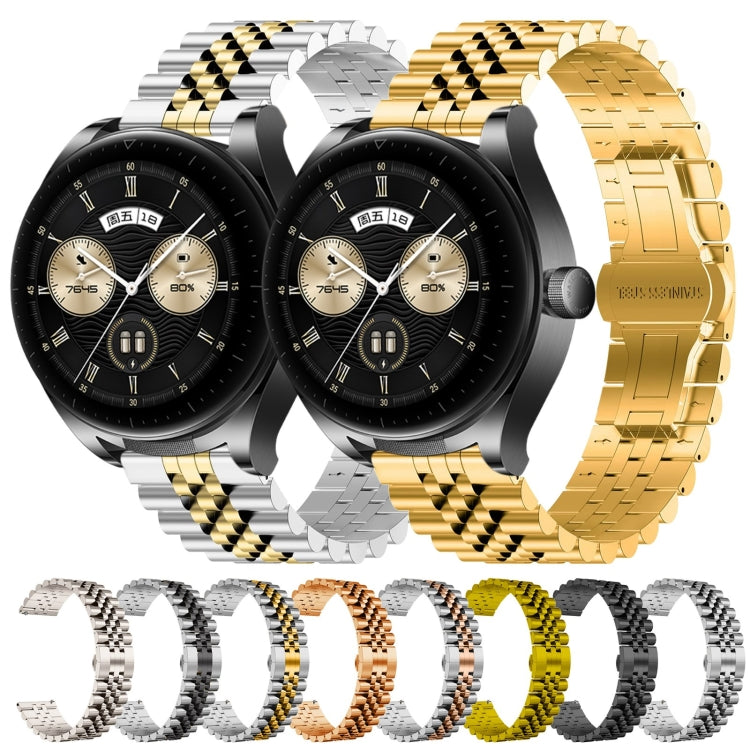 For Huawei Watch Buds Five Bull Half Round Stainless Steel Watch Band + Strap Removal Tool(Rose Gold) - Smart Wear by PMC TechLife | Online Shopping South Africa | PMC TechLife