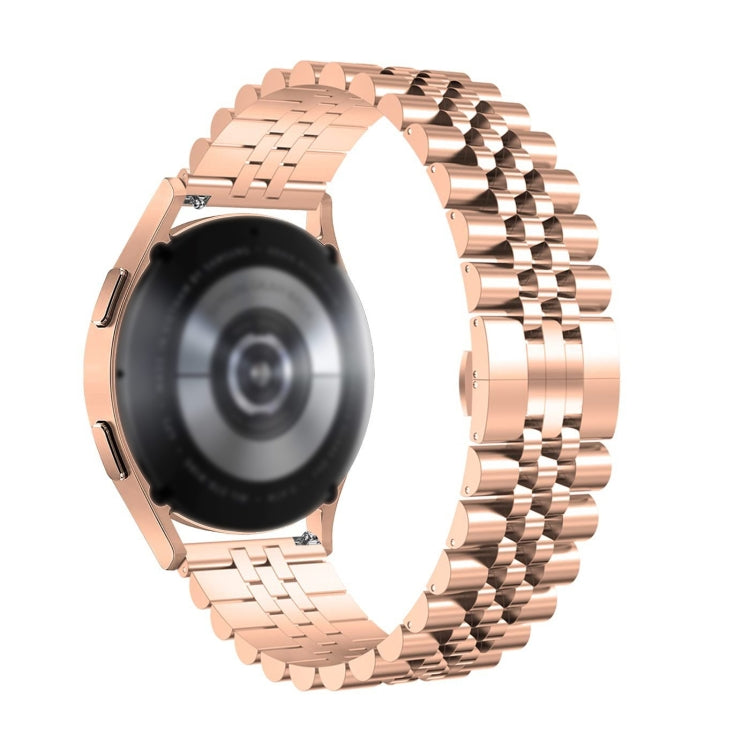 For Huawei Watch GT Runner Five Bull Half Round Stainless Steel Watch Band + Strap Removal Tool(Rose Gold) - Smart Wear by PMC TechLife | Online Shopping South Africa | PMC TechLife