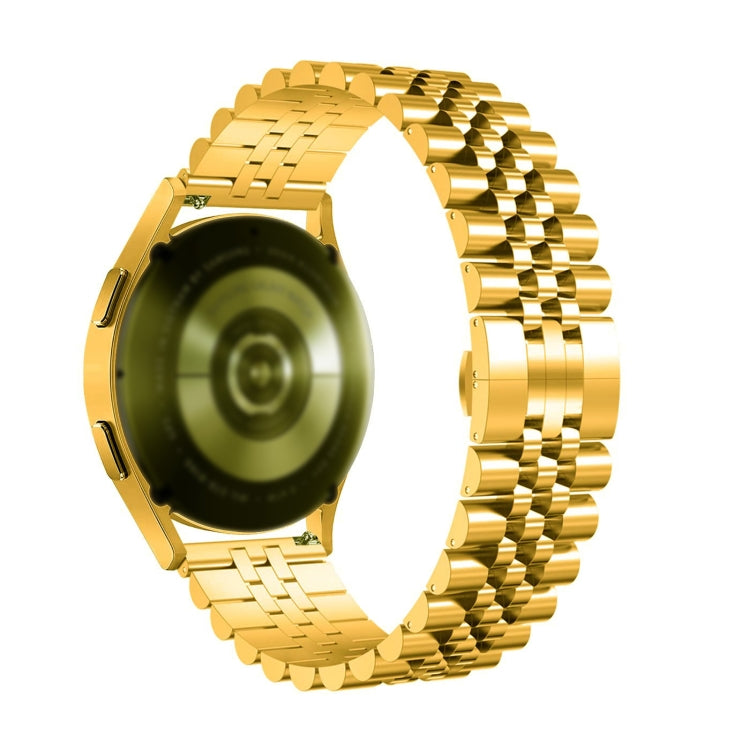 For Huawei Watch GT Runner Five Bull Half Round Stainless Steel Watch Band + Strap Removal Tool(Gold) - Smart Wear by PMC TechLife | Online Shopping South Africa | PMC TechLife