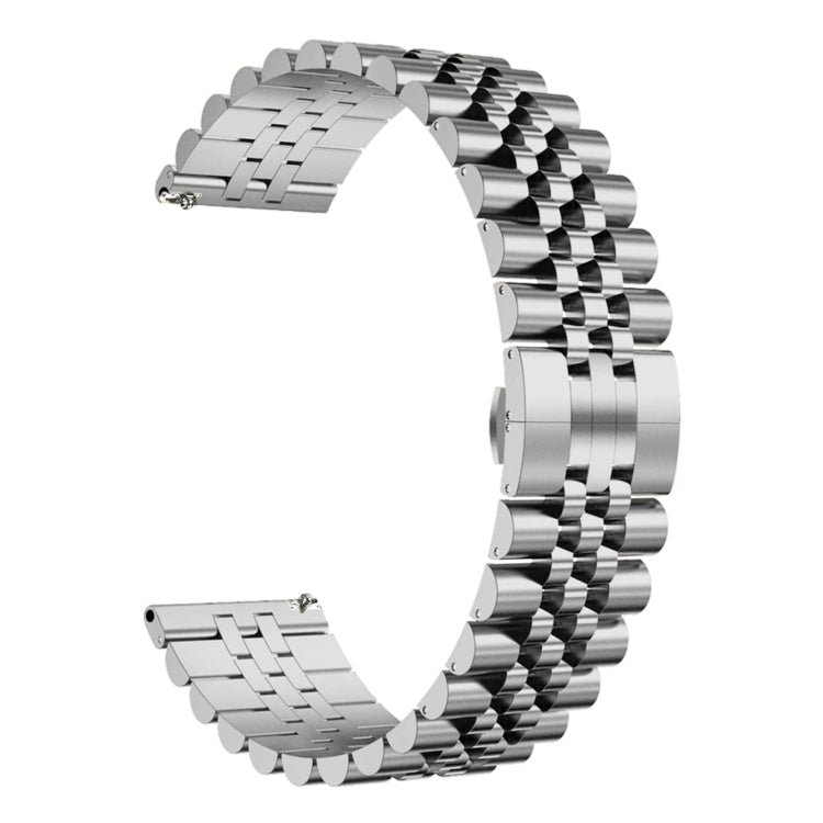 For Huawei Watch GT3 46mm Five Bull Half Round Stainless Steel Watch Band + Strap Removal Tool(Silver) - Smart Wear by PMC TechLife | Online Shopping South Africa | PMC TechLife