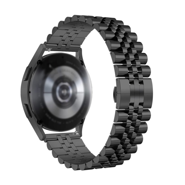 For Huawei Watch GT3 46mm Five Bull Half Round Stainless Steel Watch Band + Strap Removal Tool(Black) - Smart Wear by PMC TechLife | Online Shopping South Africa | PMC TechLife