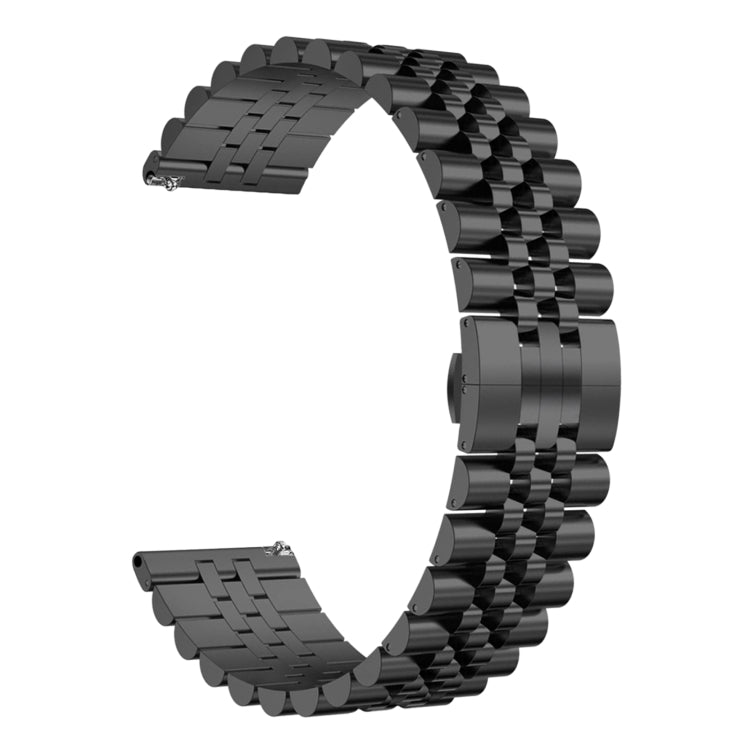 For Huawei Watch GT3 46mm Five Bull Half Round Stainless Steel Watch Band + Strap Removal Tool(Black) - Smart Wear by PMC TechLife | Online Shopping South Africa | PMC TechLife