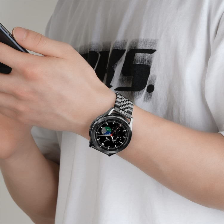 For Huawei Watch GT3 46mm Five Bull Half Round Stainless Steel Watch Band + Strap Removal Tool(Black) - Smart Wear by PMC TechLife | Online Shopping South Africa | PMC TechLife