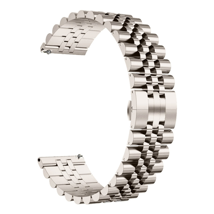 For Huawei Watch GT 42mm/46mm / GT2 46mm Five Bull Half Round Stainless Steel Watch Band + Strap Removal Tool(Starlight Color) - Smart Wear by PMC TechLife | Online Shopping South Africa | PMC TechLife