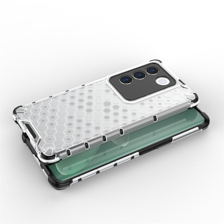 For vivo V27 / V27 Pro Shockproof Honeycomb Phone Case(Black) - vivo Cases by PMC TechLife | Online Shopping South Africa | PMC TechLife | Buy Now Pay Later Mobicred