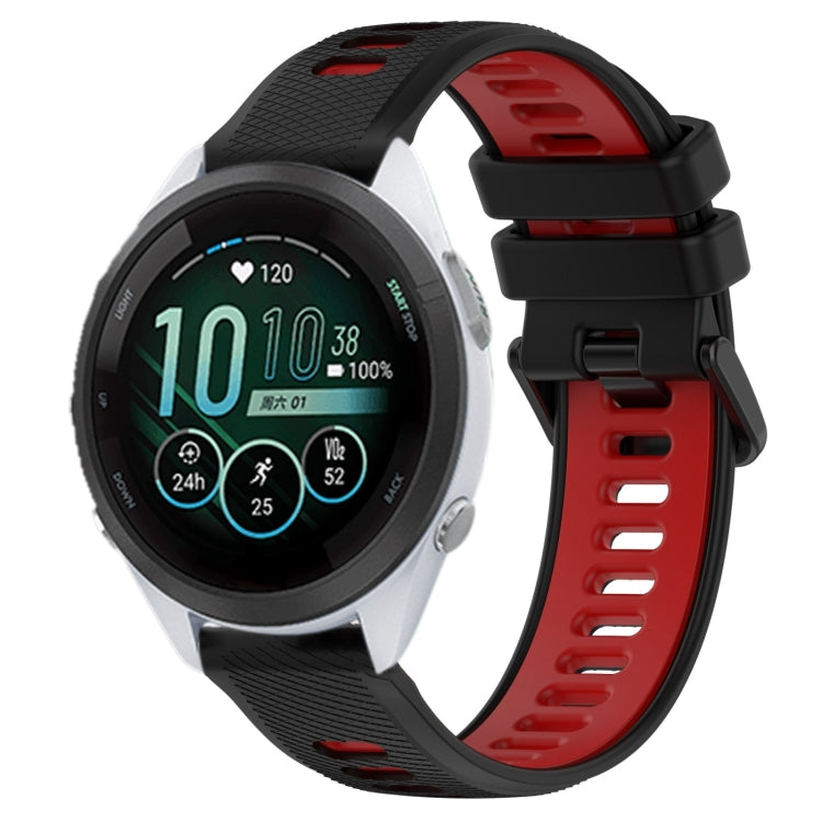 For Garmin Forerunner 265S 18mm Sports Two-Color Silicone Watch Band(Black+Red) - Smart Wear by PMC TechLife | Online Shopping South Africa | PMC TechLife