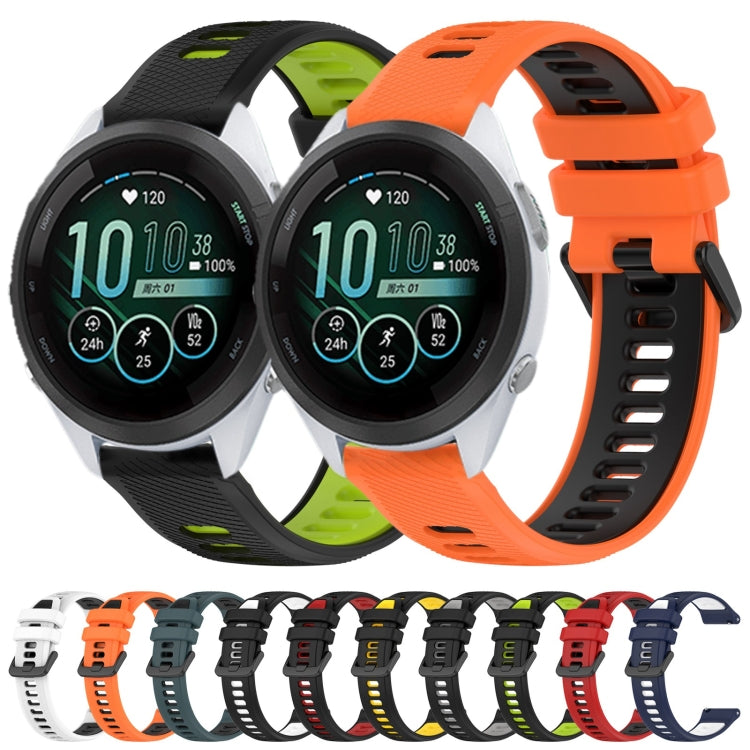 For Garmin Forerunner 265S Music 18mm Sports Two-Color Silicone Watch Band(Black+Red) - Smart Wear by PMC TechLife | Online Shopping South Africa | PMC TechLife