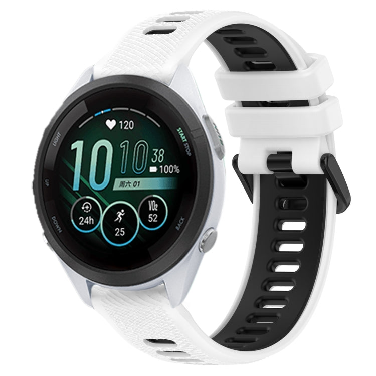 For Garmin Forerunner 265S Music 18mm Sports Two-Color Silicone Watch Band(White+Black) -  by PMC TechLife | Online Shopping South Africa | PMC TechLife
