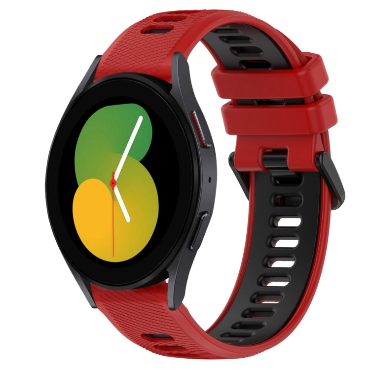 For Samsung Galaxy Watch5 44mm 20mm Sports Two-Color Silicone Watch Band(Red+Black) - Smart Wear by PMC TechLife | Online Shopping South Africa | PMC TechLife