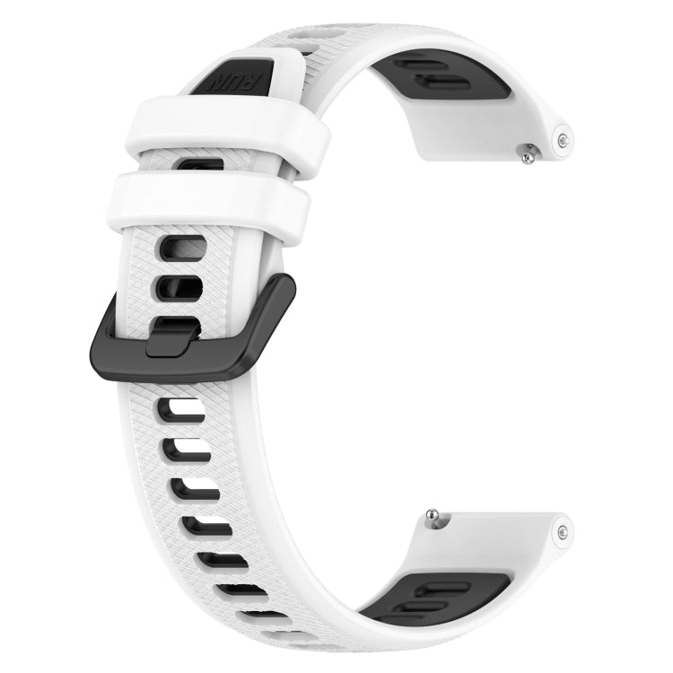 For Garmin Vivoactive3 20mm Sports Two-Color Silicone Watch Band(White+Black) - Smart Wear by PMC TechLife | Online Shopping South Africa | PMC TechLife