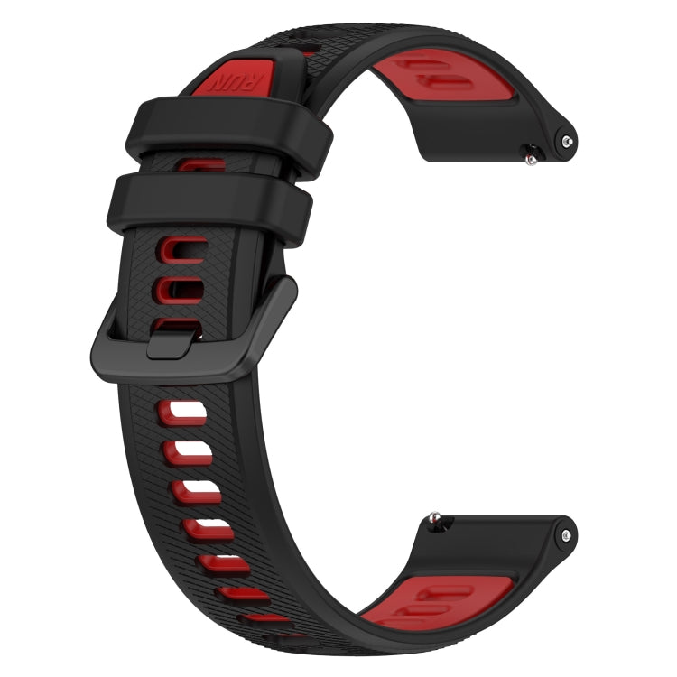 For Garmin Vivoactive3 20mm Sports Two-Color Silicone Watch Band(Black+Red) - Smart Wear by PMC TechLife | Online Shopping South Africa | PMC TechLife
