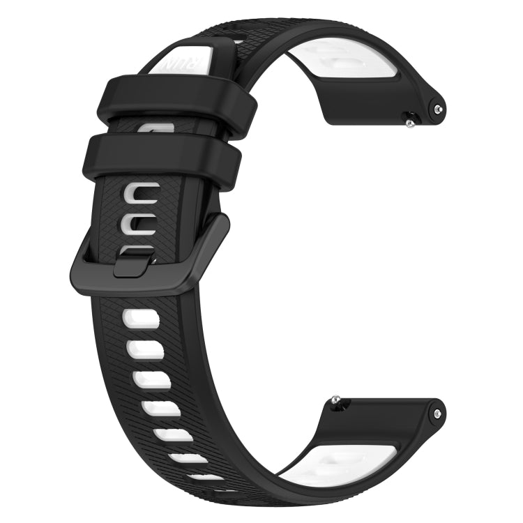 For Garmin Venu 2 Plus 20mm Sports Two-Color Silicone Watch Band(Black+White) - Smart Wear by PMC TechLife | Online Shopping South Africa | PMC TechLife