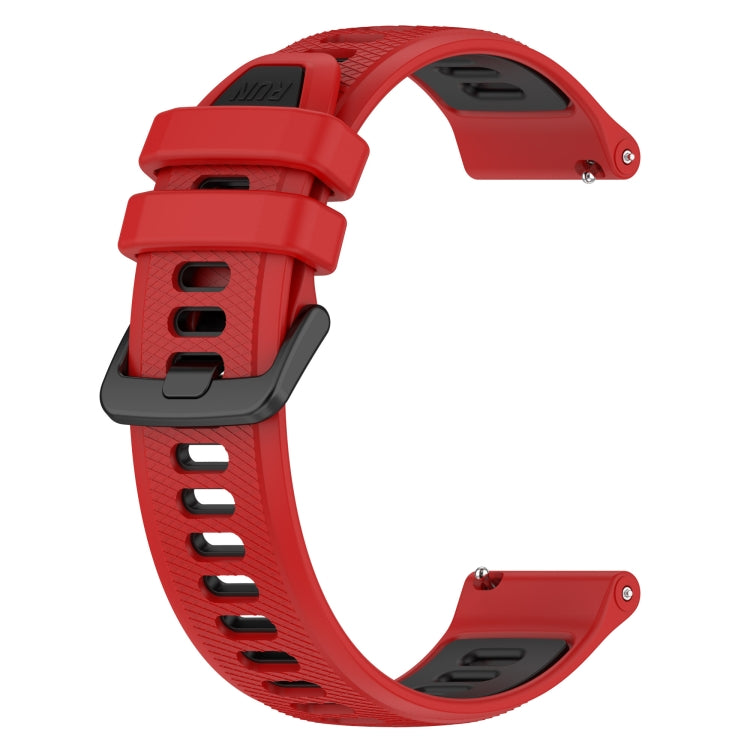 For Garmin Approach S40 20mm Sports Two-Color Silicone Watch Band(Red+Black) - Smart Wear by PMC TechLife | Online Shopping South Africa | PMC TechLife
