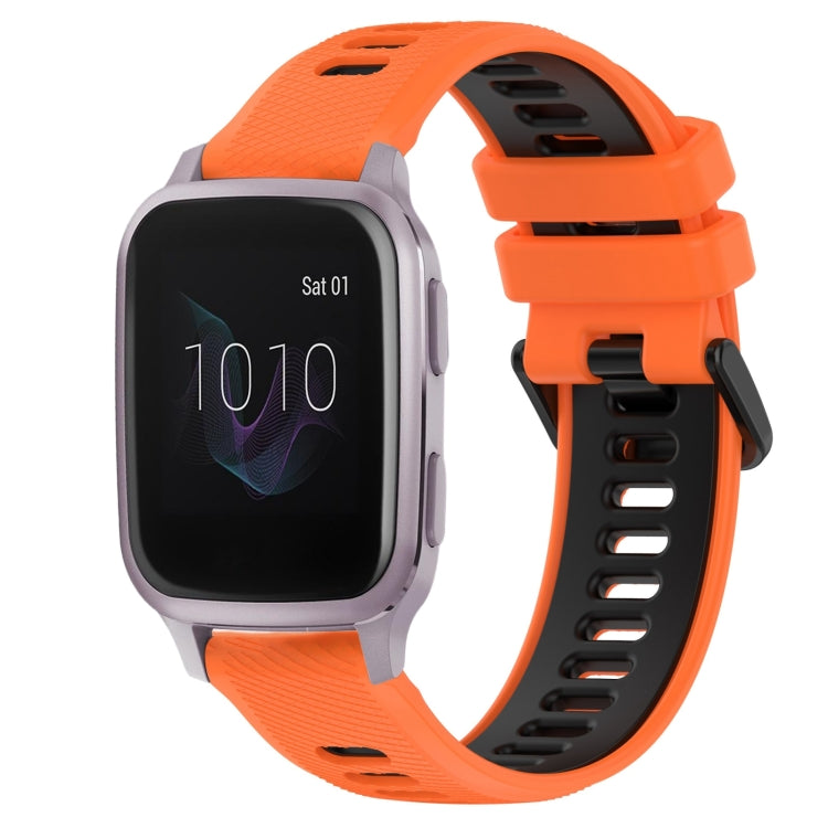 For Garmin Venu SQ 20mm Sports Two-Color Silicone Watch Band(Orange+Black) - Smart Wear by PMC TechLife | Online Shopping South Africa | PMC TechLife