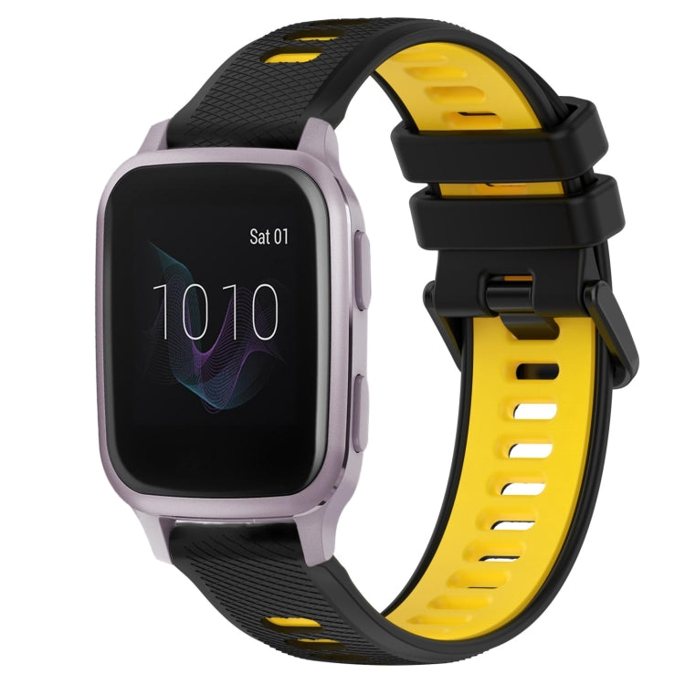 For Garmin Venu SQ 20mm Sports Two-Color Silicone Watch Band(Black+Yellow) -  by PMC TechLife | Online Shopping South Africa | PMC TechLife