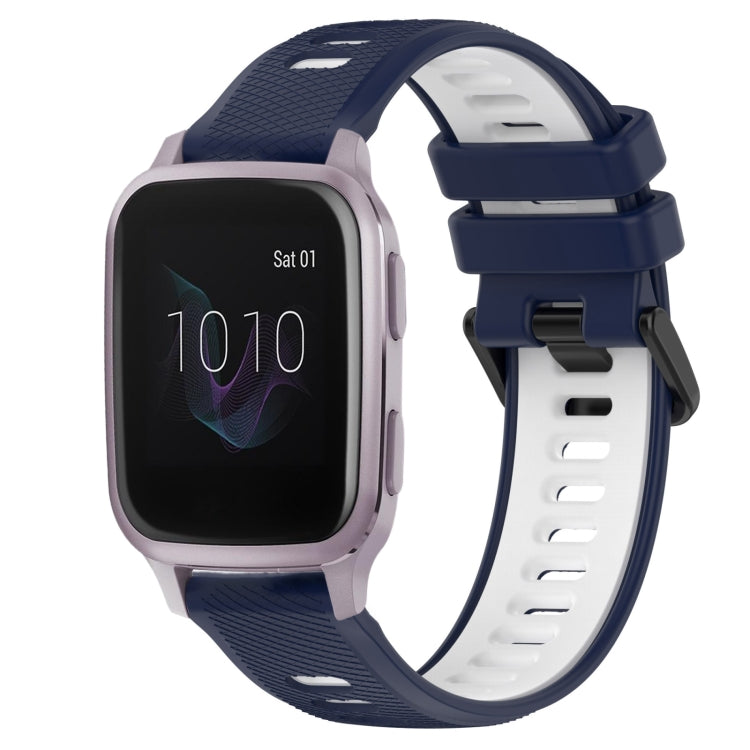 For Garmin Venu SQ 20mm Sports Two-Color Silicone Watch Band(Midnight Blue+White) -  by PMC TechLife | Online Shopping South Africa | PMC TechLife