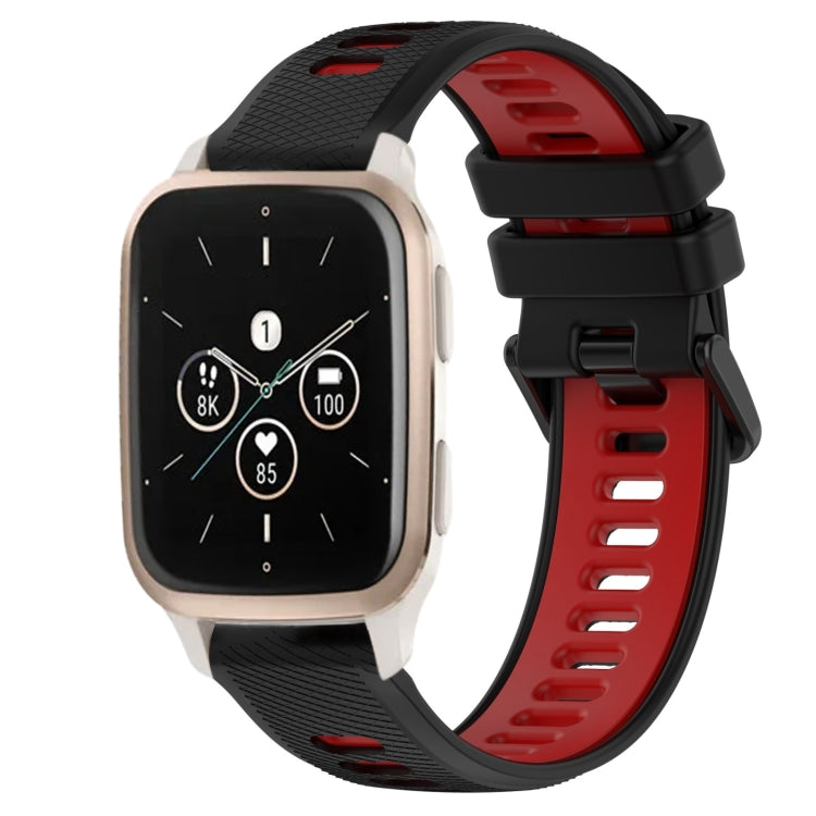 For Garmin Forerunner Sq2 Music 20mm Sports Two-Color Silicone Watch Band(Black+Red) - Smart Wear by PMC TechLife | Online Shopping South Africa | PMC TechLife
