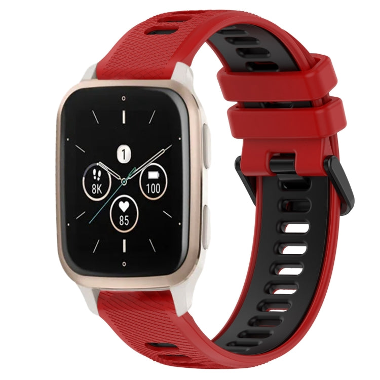 For Garmin Forerunner Sq2 Music 20mm Sports Two-Color Silicone Watch Band(Red+Black) - Smart Wear by PMC TechLife | Online Shopping South Africa | PMC TechLife