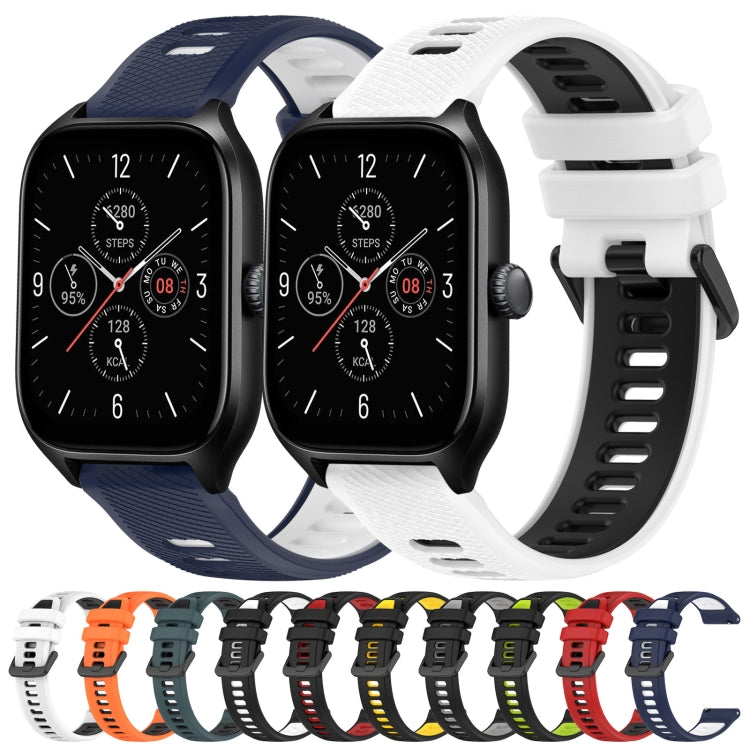 For Amazfit GTS 4 20mm Sports Two-Color Silicone Watch Band(Orange+Black) -  by PMC TechLife | Online Shopping South Africa | PMC TechLife