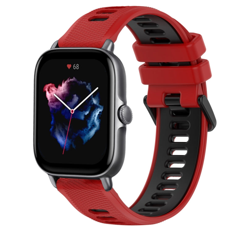 For Amazfit GTS 3 20mm Sports Two-Color Silicone Watch Band(Red+Black) -  by PMC TechLife | Online Shopping South Africa | PMC TechLife