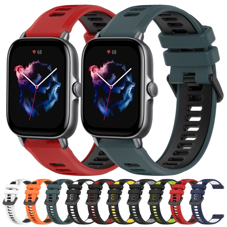 For Amazfit GTS 3 20mm Sports Two-Color Silicone Watch Band(Red+Black) -  by PMC TechLife | Online Shopping South Africa | PMC TechLife