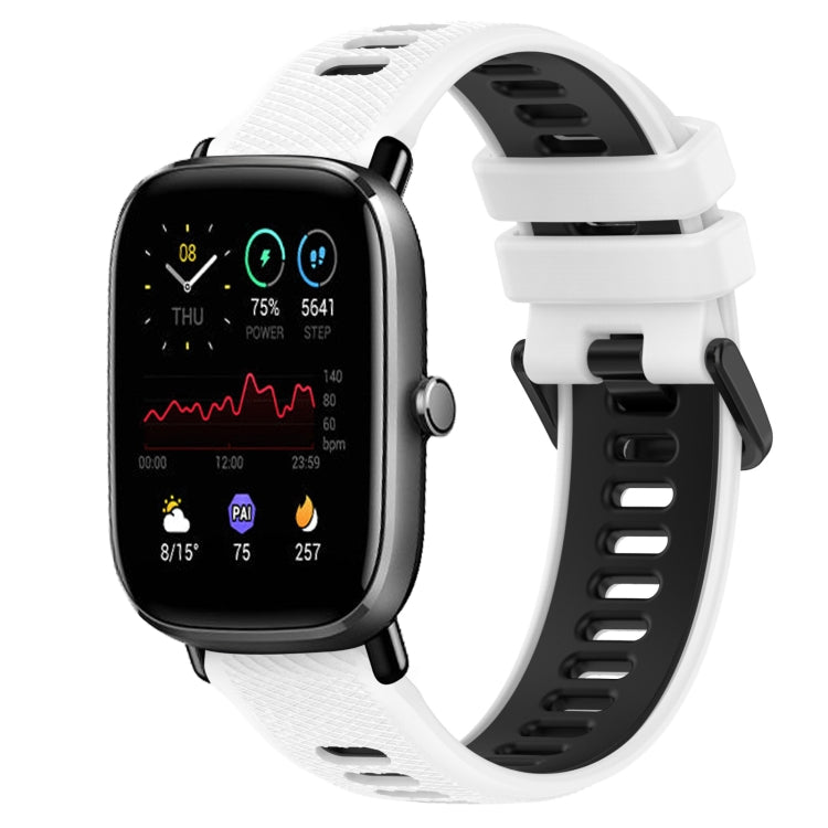 For Amazfit GTS 2 Mini 20mm Sports Two-Color Silicone Watch Band(White+Black) -  by PMC TechLife | Online Shopping South Africa | PMC TechLife