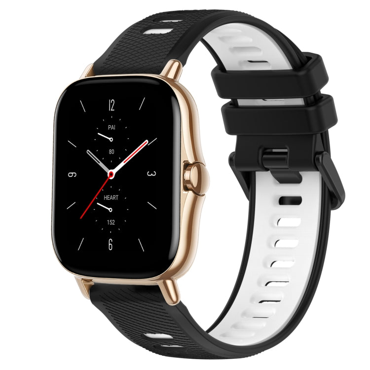 For Amazfit GTS 2 20mm Sports Two-Color Silicone Watch Band(Black+White) -  by PMC TechLife | Online Shopping South Africa | PMC TechLife