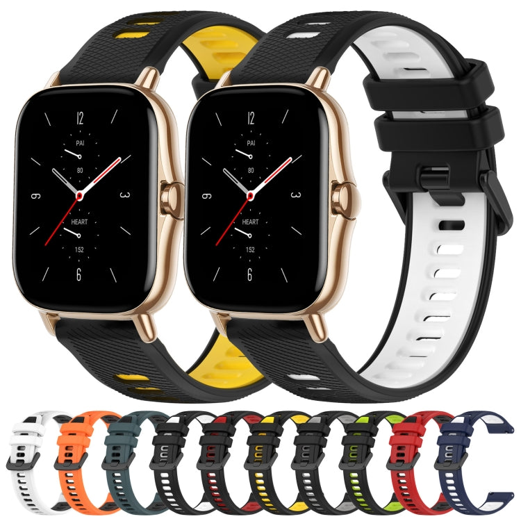 For Amazfit GTS 2 20mm Sports Two-Color Silicone Watch Band(Orange+Black) -  by PMC TechLife | Online Shopping South Africa | PMC TechLife