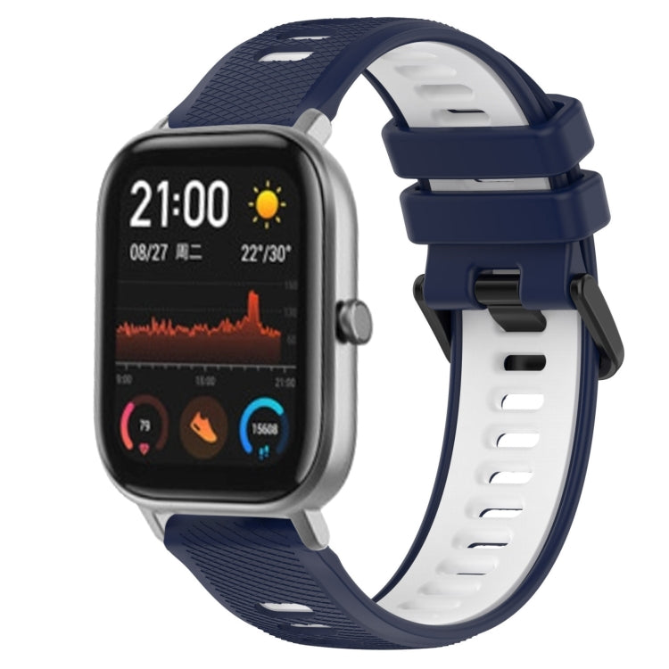 For Amazfit GTS 20mm Sports Two-Color Silicone Watch Band(Midnight Blue+White) -  by PMC TechLife | Online Shopping South Africa | PMC TechLife