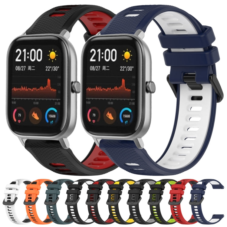 For Amazfit GTS 20mm Sports Two-Color Silicone Watch Band(Orange+Black) -  by PMC TechLife | Online Shopping South Africa | PMC TechLife