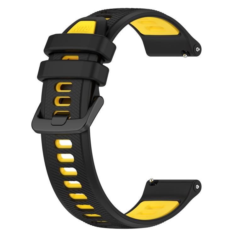 For Amazfit GTR 42mm 20mm Sports Two-Color Silicone Watch Band(Black+Yellow) - Smart Wear by PMC TechLife | Online Shopping South Africa | PMC TechLife