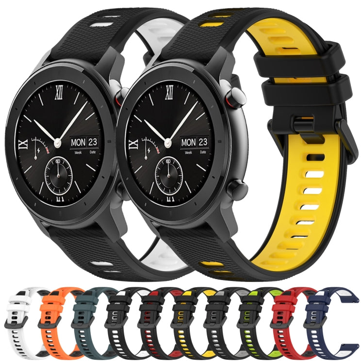 For Amazfit GTR 42mm 20mm Sports Two-Color Silicone Watch Band(Red+Black) - Smart Wear by PMC TechLife | Online Shopping South Africa | PMC TechLife