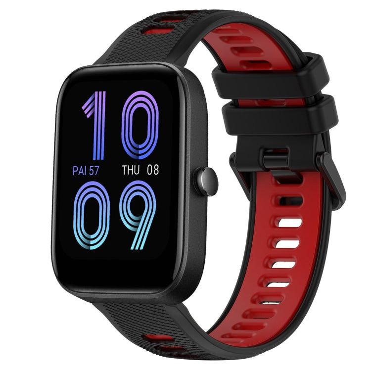For Amazfit Bip3 20mm Sports Two-Color Silicone Watch Band(Black+Red) -  by PMC TechLife | Online Shopping South Africa | PMC TechLife