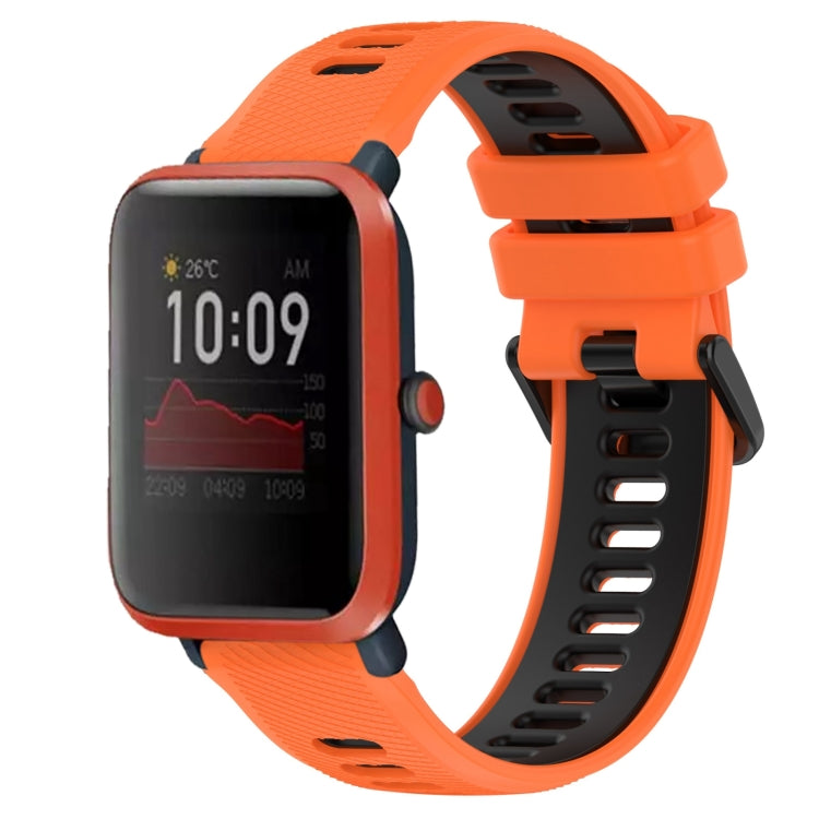 For Amazfit Bip 1S 20mm Sports Two-Color Silicone Watch Band(Orange+Black) -  by PMC TechLife | Online Shopping South Africa | PMC TechLife