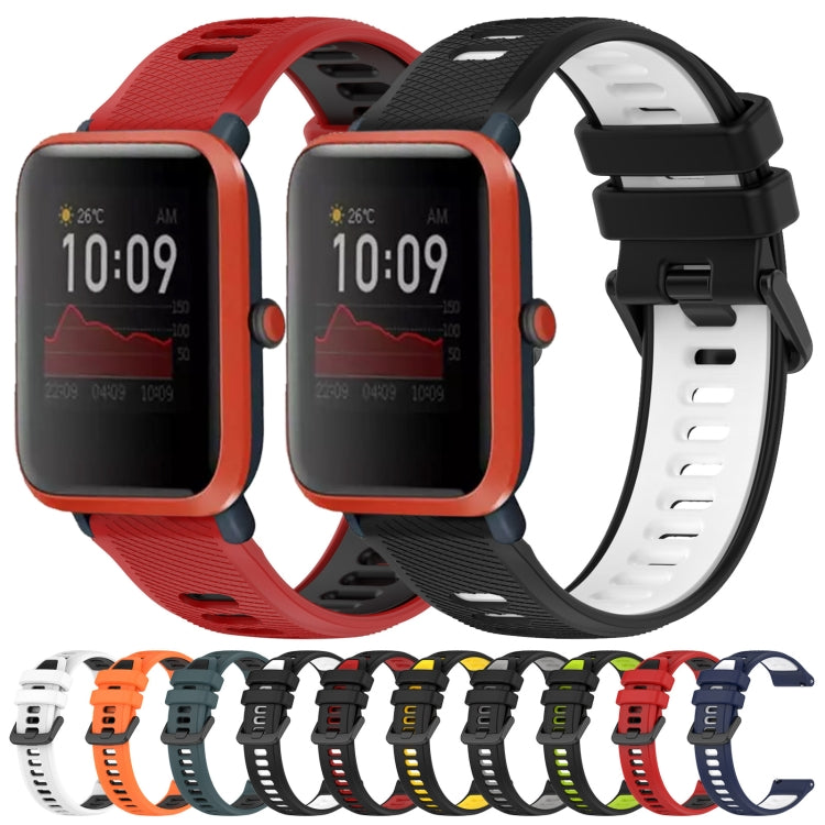For Amazfit Bip 1S 20mm Sports Two-Color Silicone Watch Band(Orange+Black) -  by PMC TechLife | Online Shopping South Africa | PMC TechLife