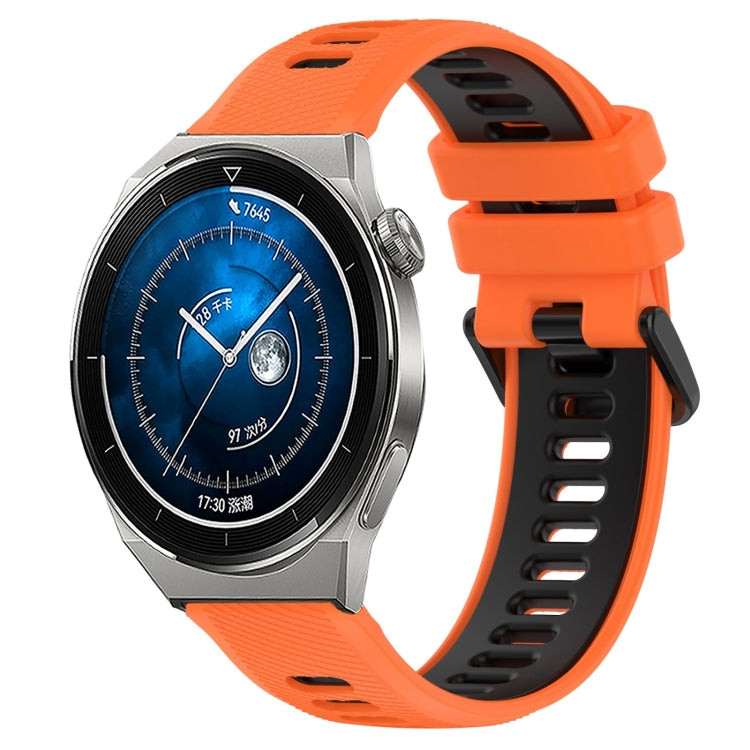 For Huawei Watch GT3 Pro 43mm 20mm Sports Two-Color Silicone Watch Band(Orange+Black) - Smart Wear by PMC TechLife | Online Shopping South Africa | PMC TechLife