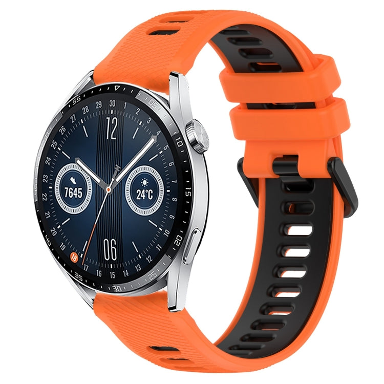 For Huawei Watch GT3 42mm 20mm Sports Two-Color Silicone Watch Band(Orange+Black) -  by PMC TechLife | Online Shopping South Africa | PMC TechLife