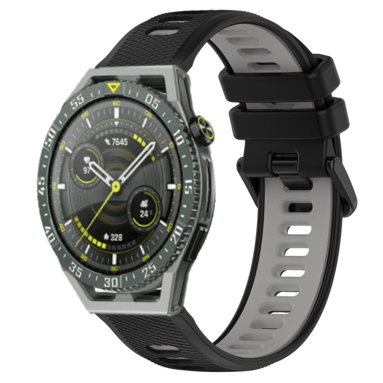 For Huawei Watch GT3 SE 22mm Sports Two-Color Silicone Watch Band(Black+Grey) - Smart Wear by PMC TechLife | Online Shopping South Africa | PMC TechLife
